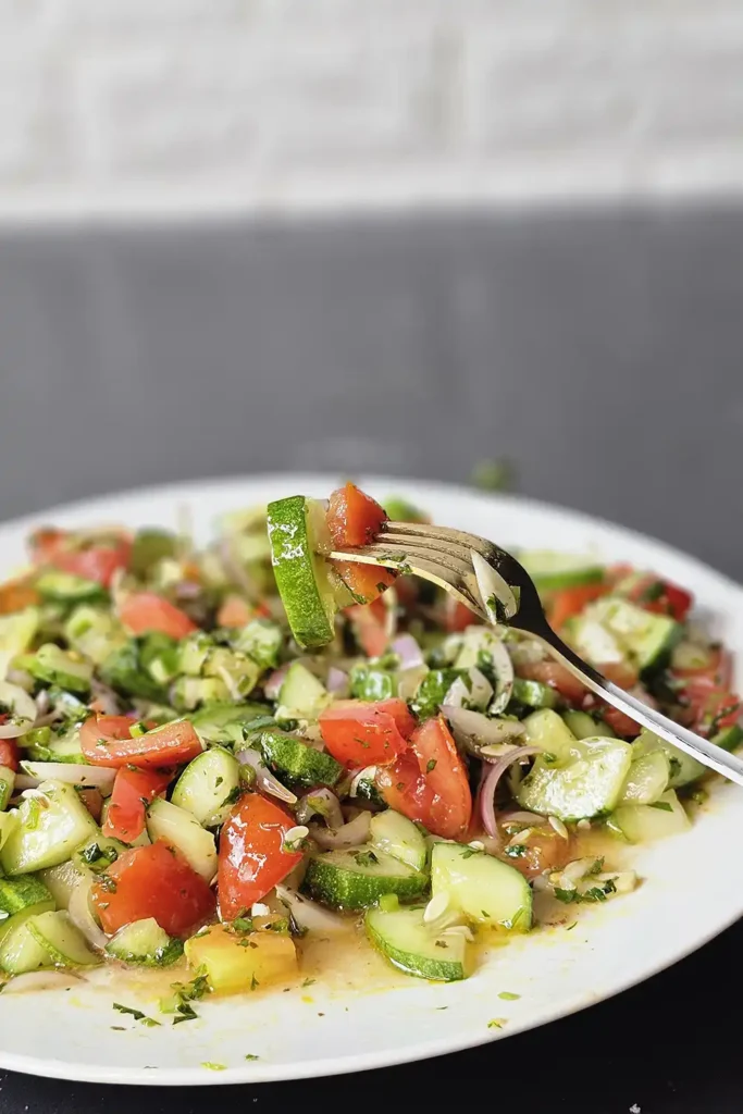 Madeterican Cucumber Tomato Salad