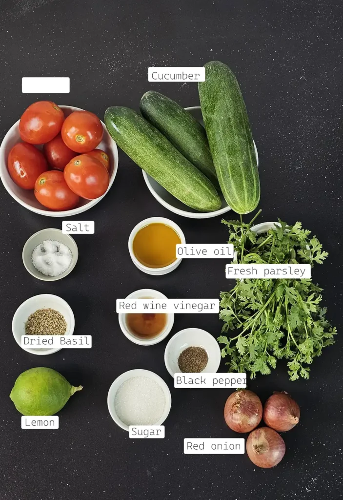 Cucumber Tomato Salad Ingredients