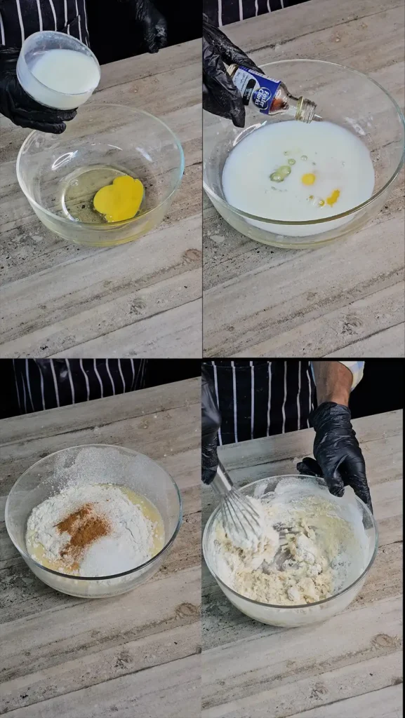 apple cinnamon pancake making process